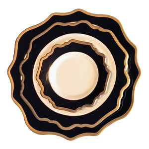 Black & Gold Plate Set of 3