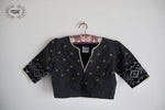 Black Jamdani Check French Knot Blouse