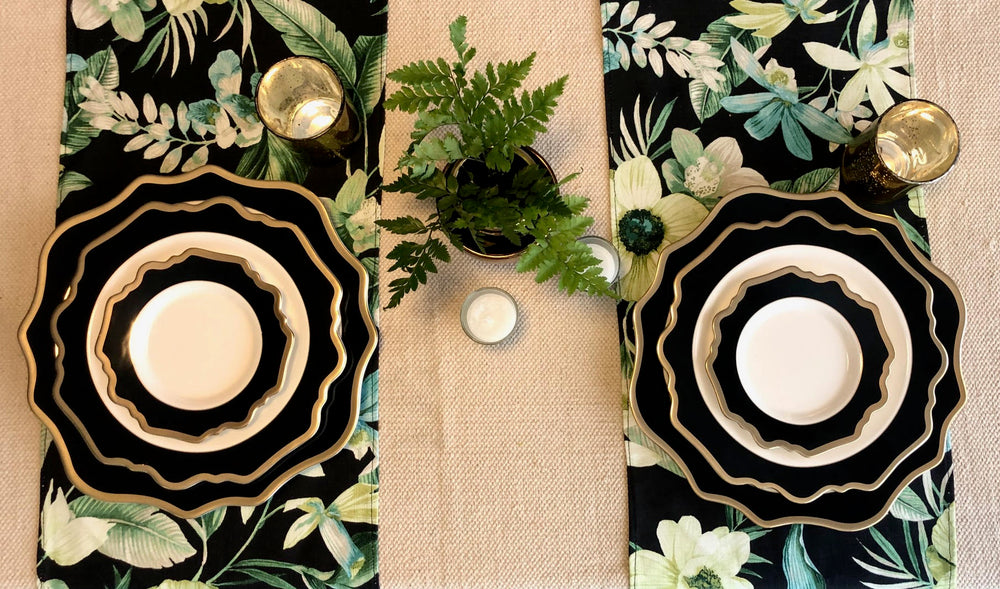 Black & Gold Plate Set of 3