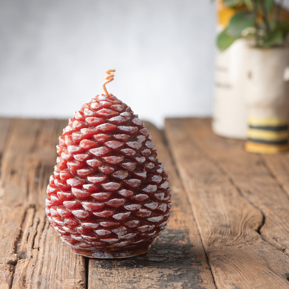 Frosted Pinecone Candle - Large