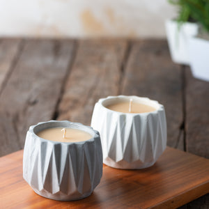 Handcrafted Concrete Candles (Set Of 2 Medium)
