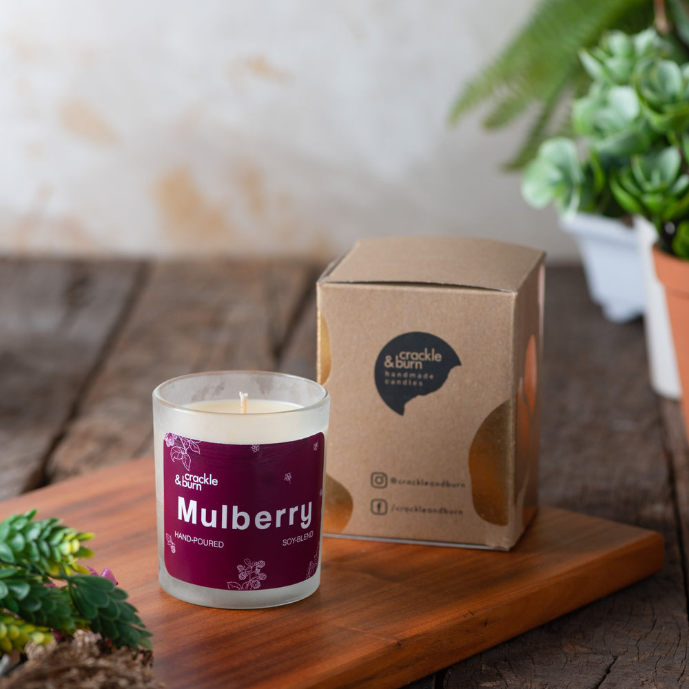 Mulberry Frosted Glass Candle