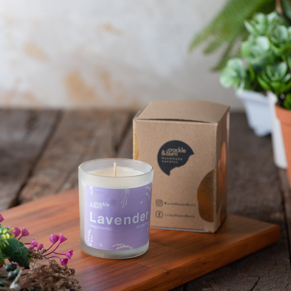 Lavender Frosted Glass Candle