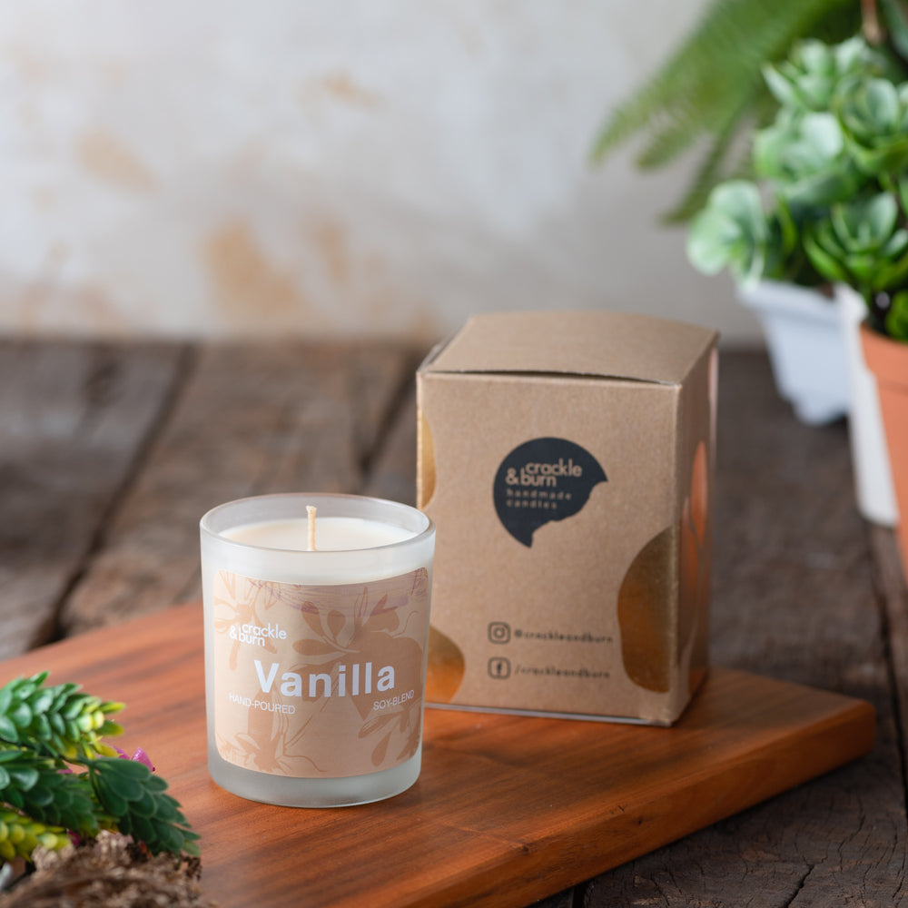Vanilla Frosted Glass Candle