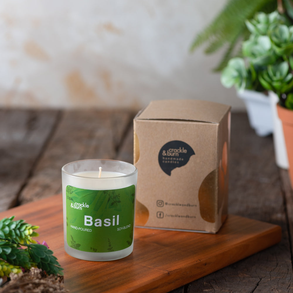 Basil Frosted Glass Candle