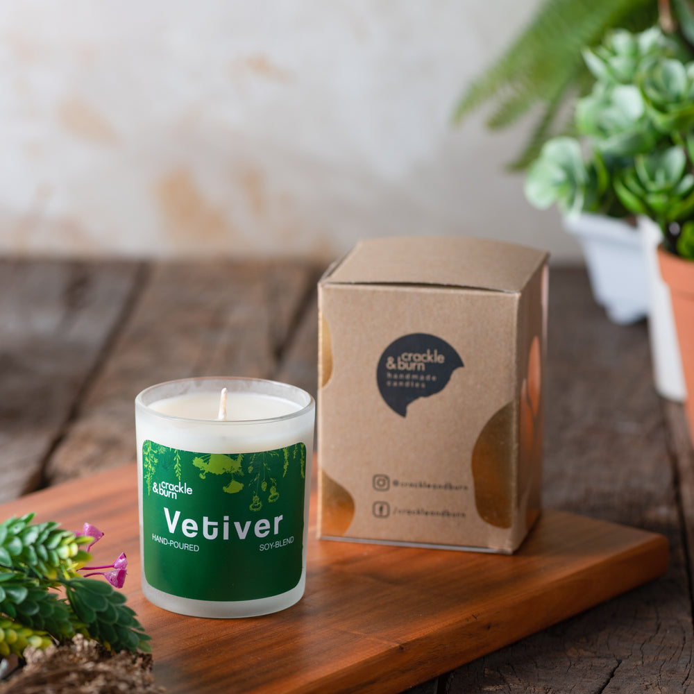 Vetiver Frosted Glass Candle