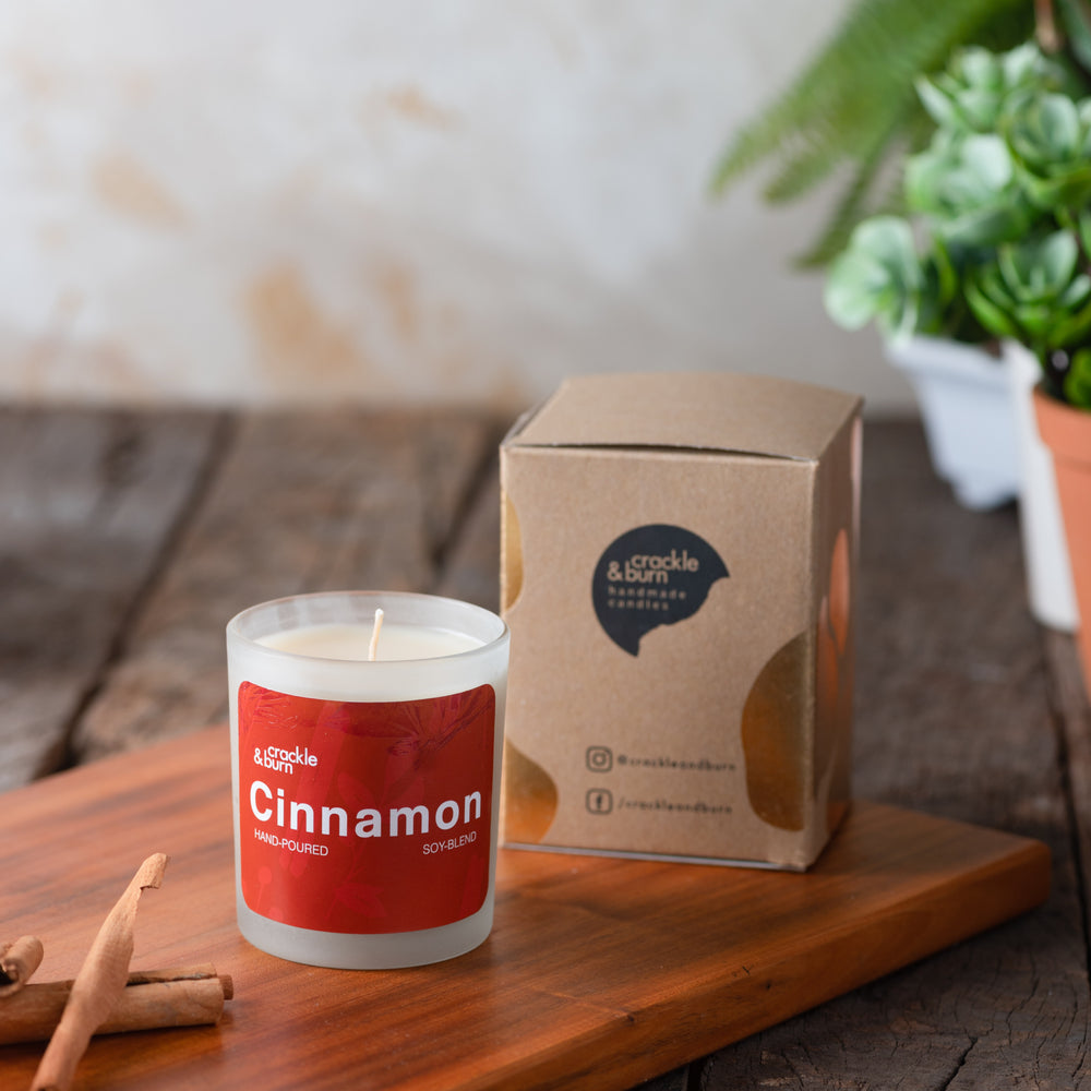 Cinnamon Frosted Glass Candle