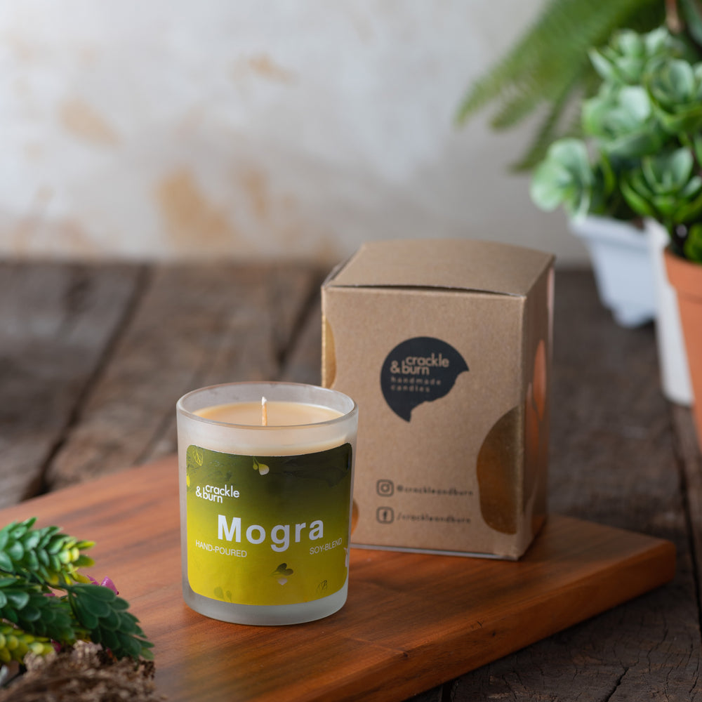 Mogra Frosted Glass Candle