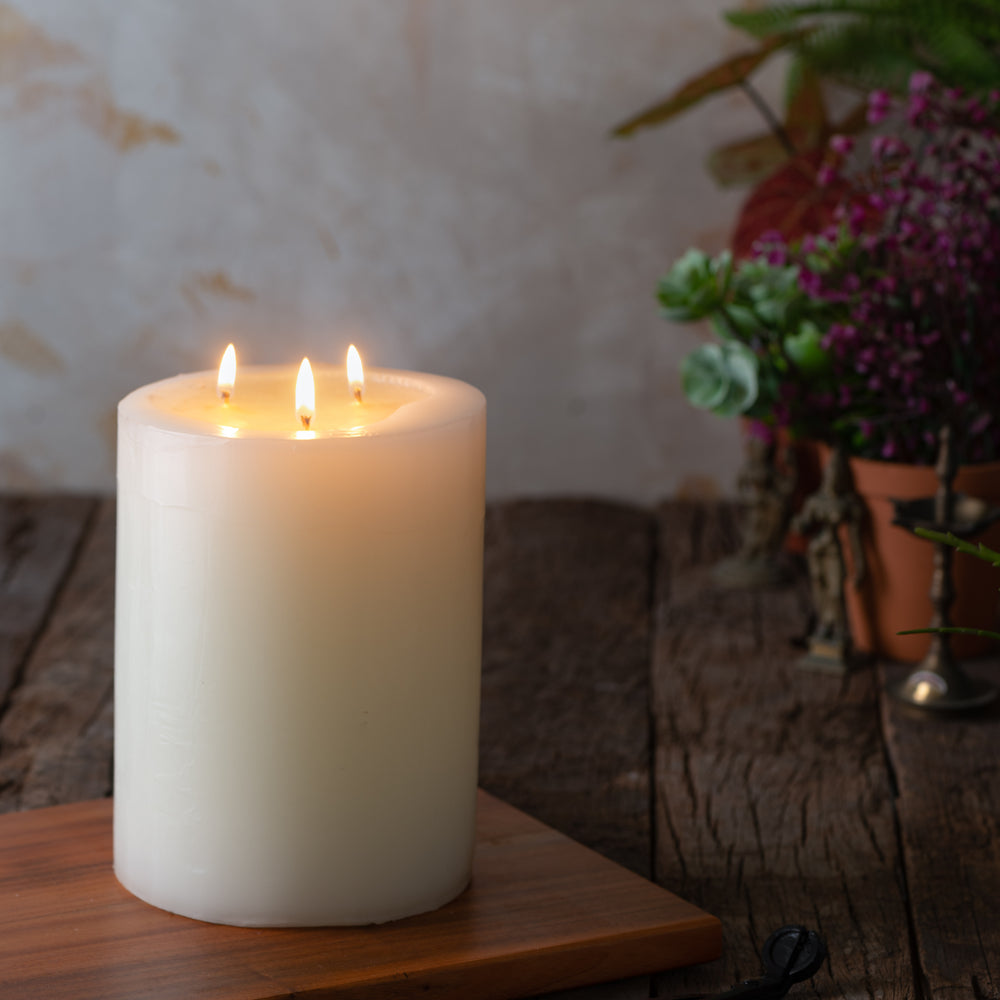 Classic White Triple-Wick Candle (Tall)