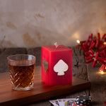 Red & Gold Poker Motif Candle