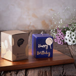 Indigo & Gold “HAPPY BIRTHDAY” Message Candle