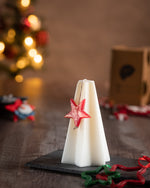 White Tall Candle with Star Ornament