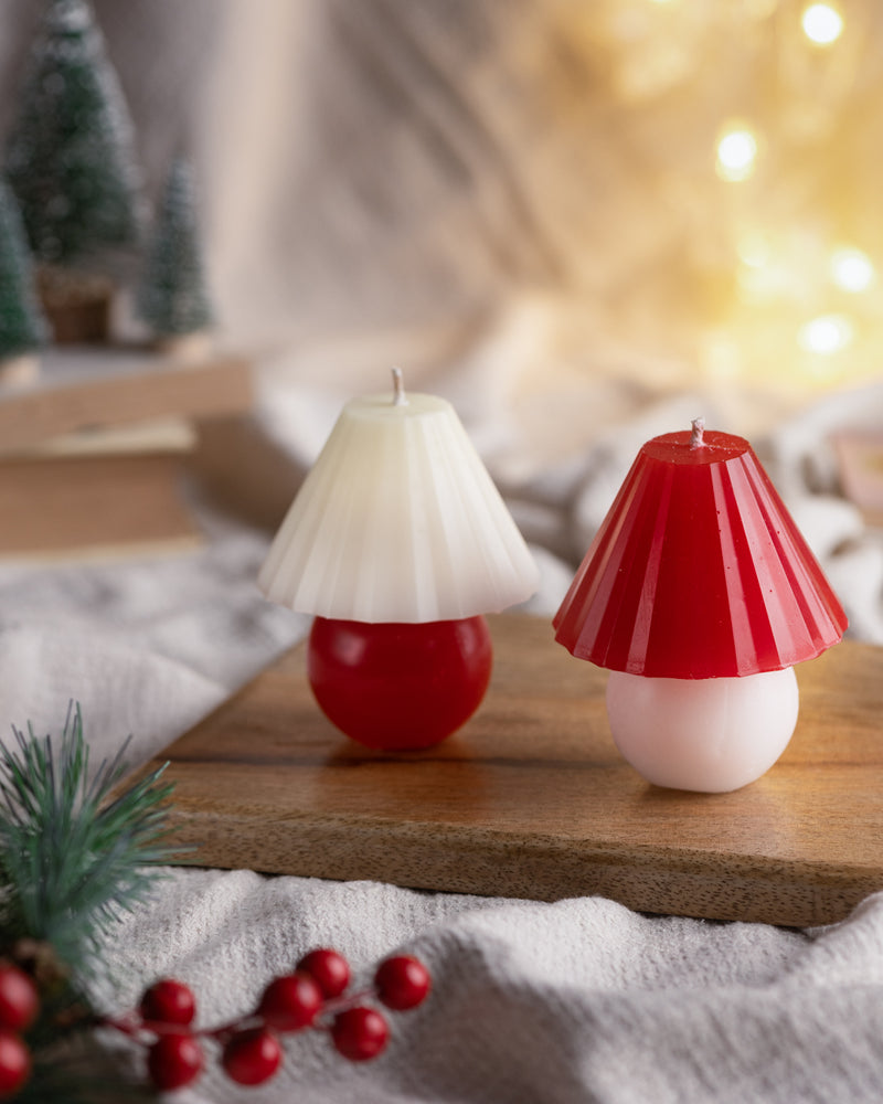 Set of 2 Lamp Candles - RED