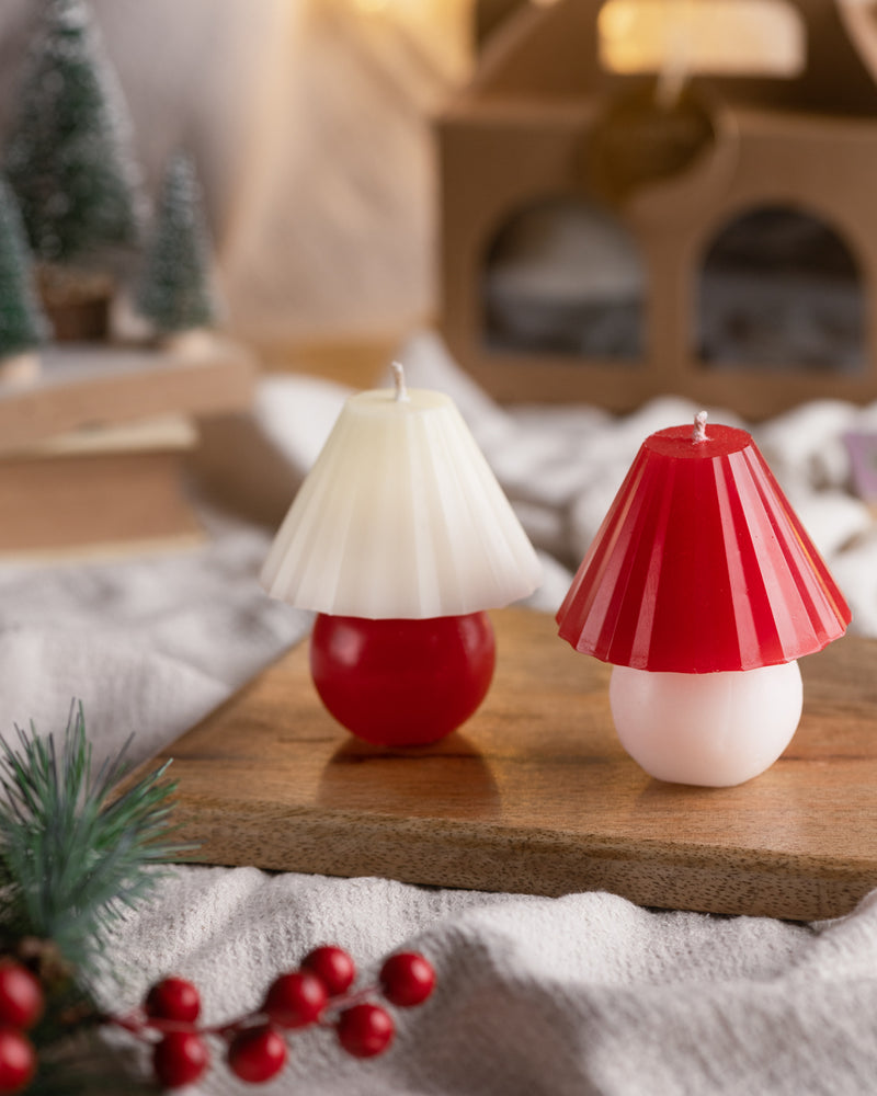 Set of 2 Lamp Candles - RED