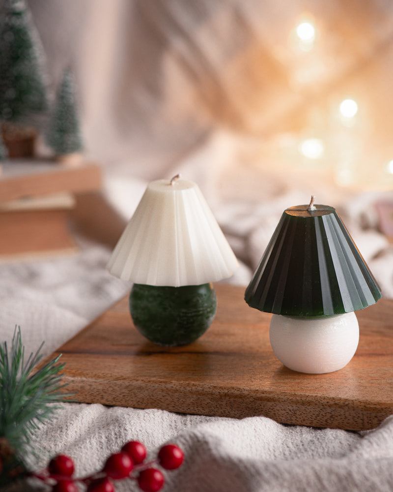 Set of 2 Lamp Candles - GREEN