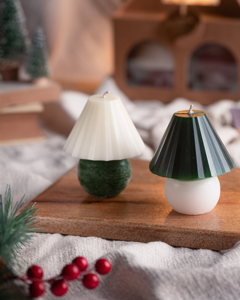 Set of 2 Lamp Candles - GREEN