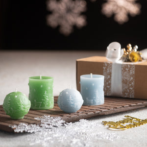 Box Set of 4 Christmas Scene Candles