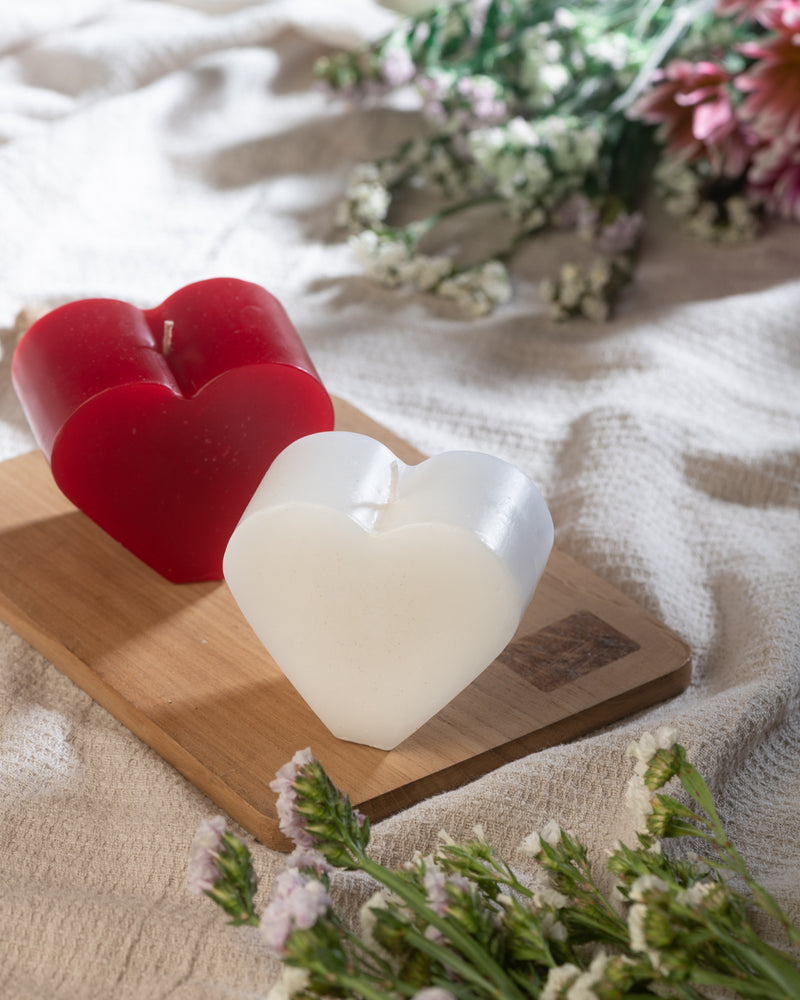 Vanilla - Scented Heart Candle (White)