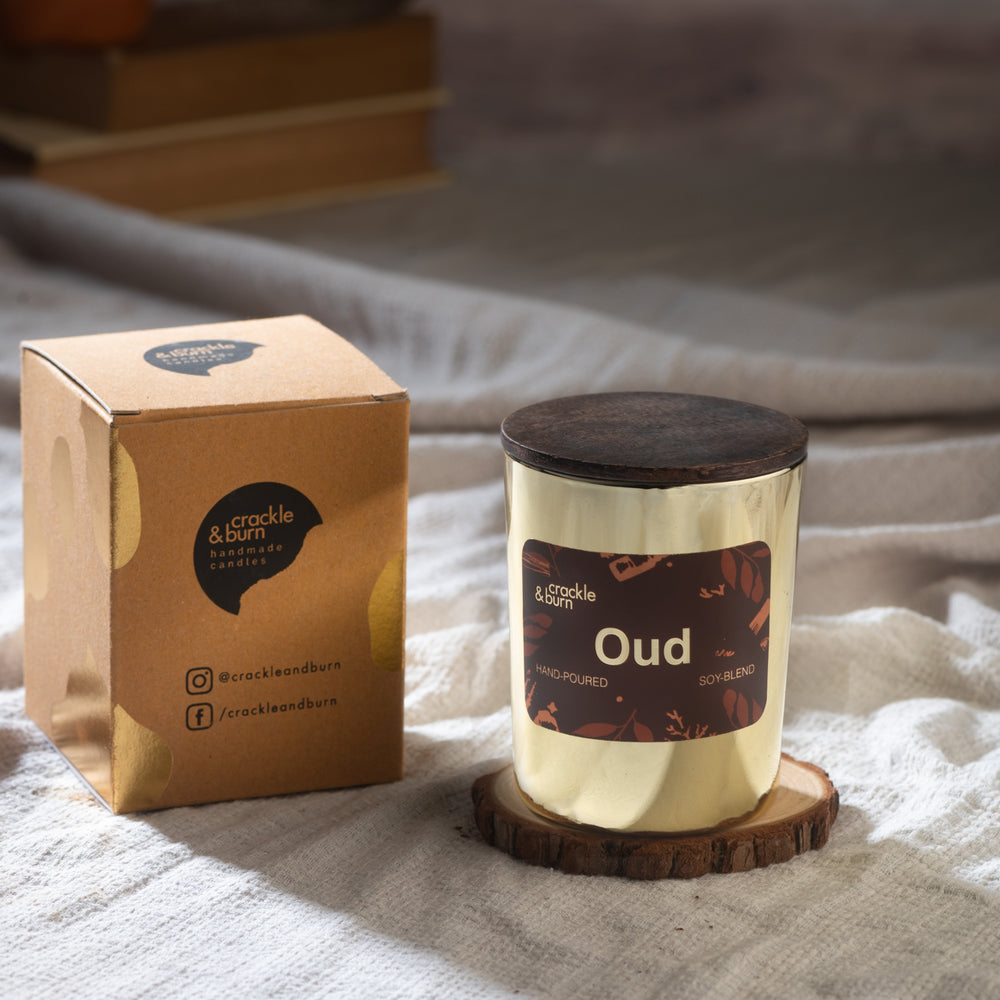 Oud Scented Golden Jar Candle