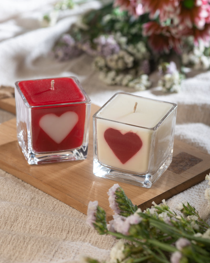 Rose-Scented Glass Candle (Red)