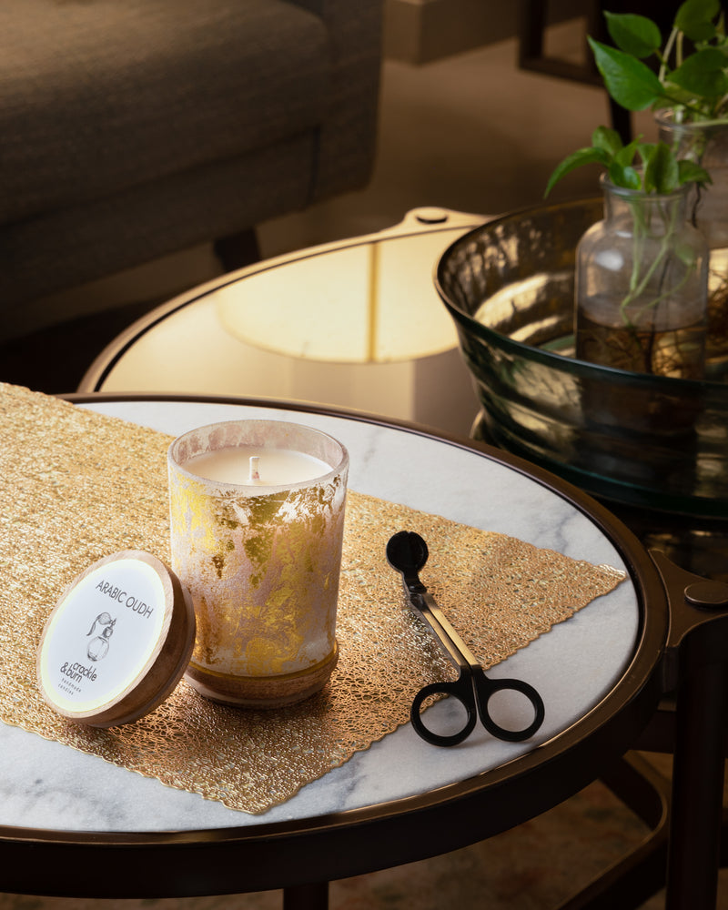 Gold Foil Glass Candle