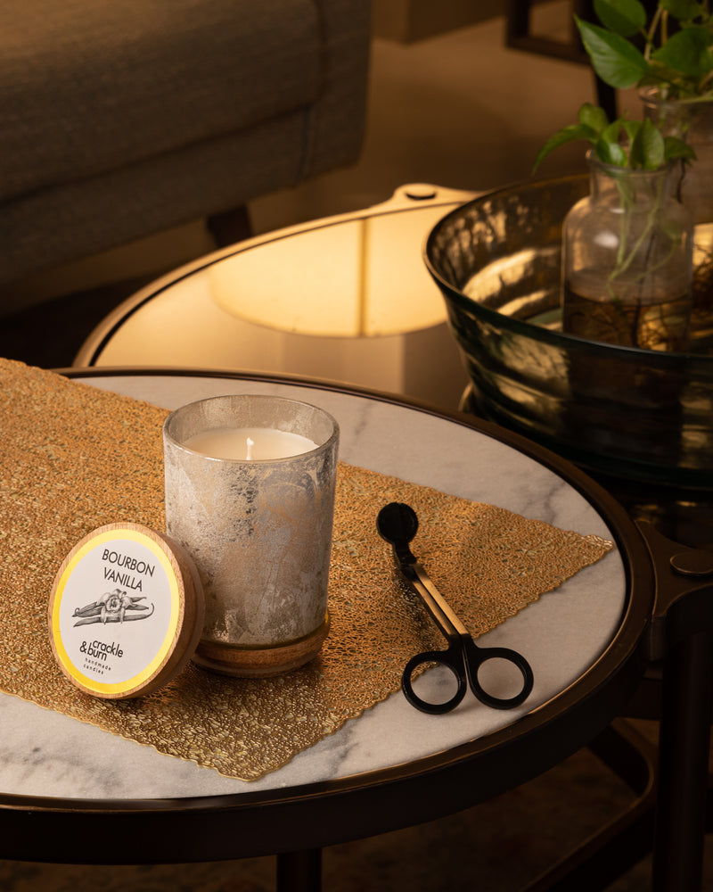 Silver Foil Glass Candle