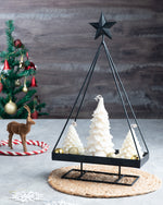 Christmas Tree Candles with Metal Stand