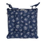 Chair Pad with Ties - English Rose - Navy