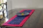 Blue Table Runner in Ikat & Raw Silk