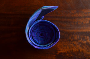 Raw Silk Ikat Necktie in Royal Blue