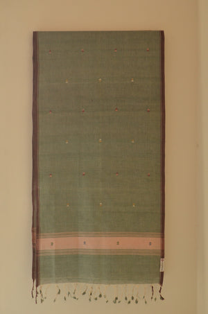 
                
                    Load image into Gallery viewer, Naturally Dyed Jamdani Scarf (Long) in Green
                
            