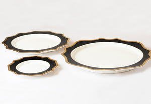 
                
                    Load image into Gallery viewer, Black &amp;amp; Gold Plate Set of 3
                
            