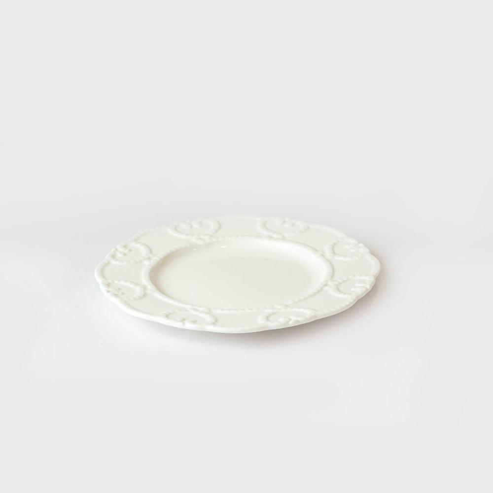 
                
                    Load image into Gallery viewer, White Embossed Plates Set of 3
                
            