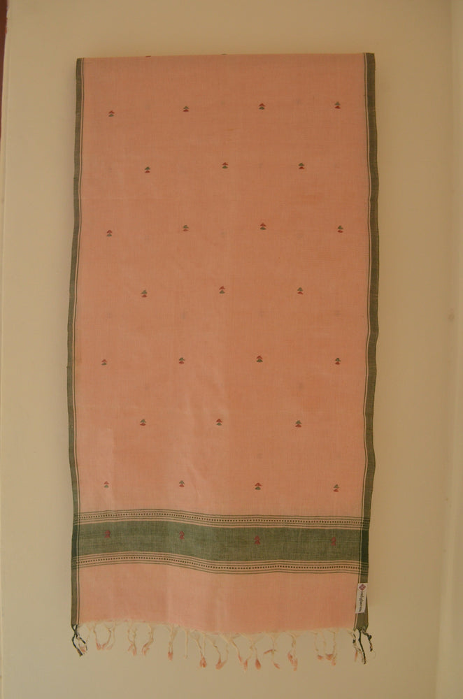 
                
                    Load image into Gallery viewer, Naturally Dyed Jamdani Scarf (Long) in Peach
                
            