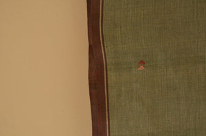 Naturally Dyed Jamdani Scarf (Long) in Green