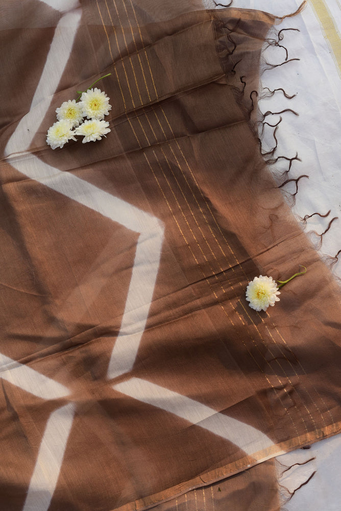 Kaisori Chanderi Silk Cotton Dupatta - Clamp Dye