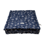 Acrylic Coated Floor Cushion - English Rose - Navy