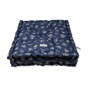 Acrylic Coated Floor Cushion - English Rose - Navy
