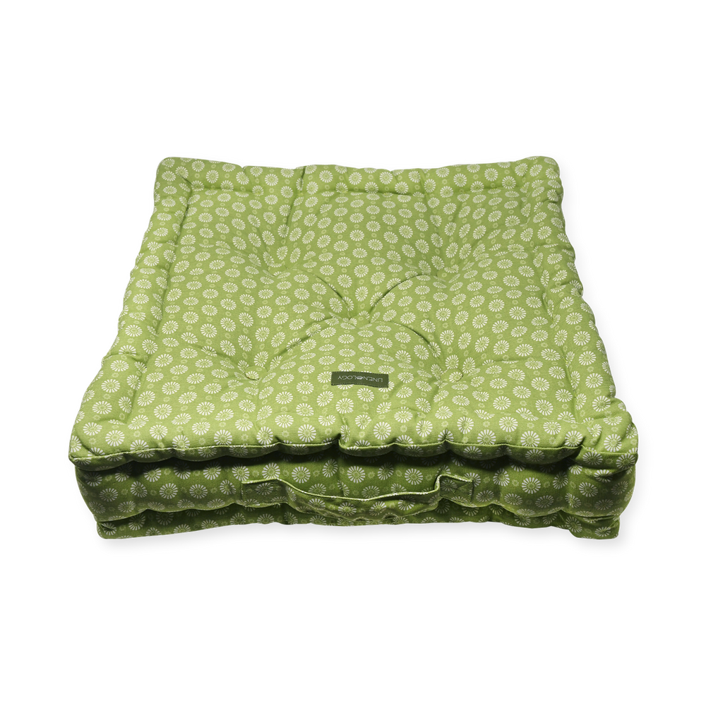 
                
                    Load image into Gallery viewer, Acrylic Coated Floor Cushion - Geo Lime
                
            