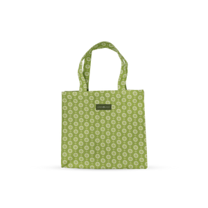 
                
                    Load image into Gallery viewer, Tall Acrylic Coated Lunch Bag - Geo Lime
                
            