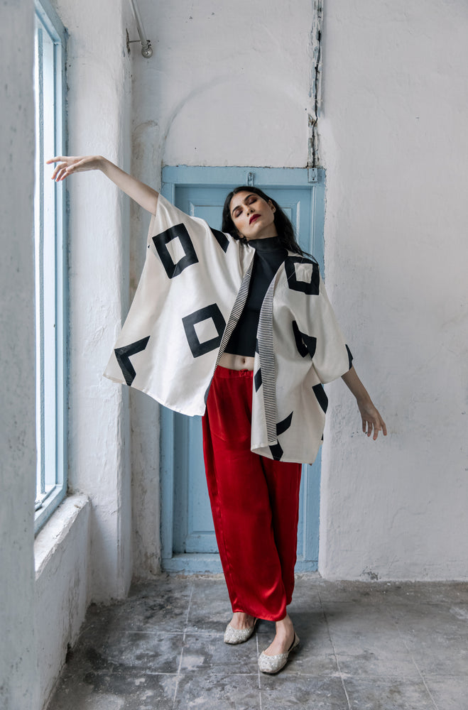 'Rhombus' Eri Peace Silk Kimono