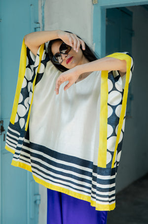 
                
                    Load image into Gallery viewer, &amp;#39;Peela Phool&amp;#39; (Yellow Flower) Eri Peace Silk Kimono
                
            