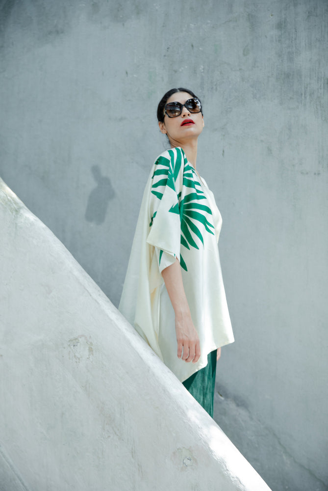 'Green Panther' Eri Peace Silk Kimono