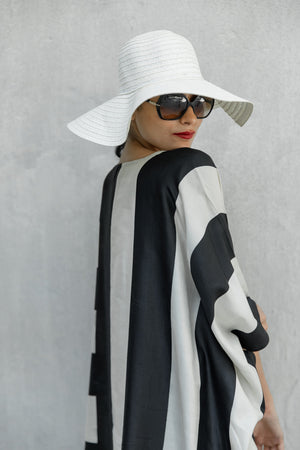 'Classic Stripes' Eri Peace Silk Kaftan