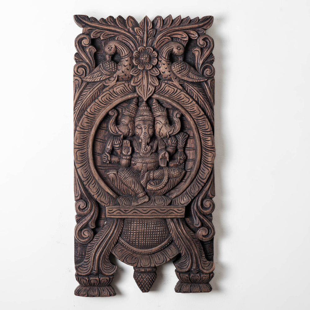 Handcrafted Trimukhi Ganesha Panel