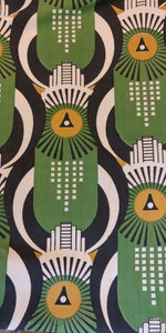 Art Deco Hawk - Green, Mustard and Black on Kora