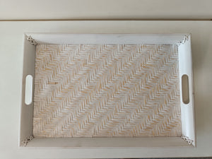 White Distressed Tray - Small