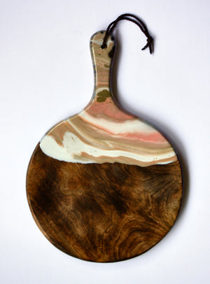 
                
                    Load image into Gallery viewer, Mango Wood Resin Cheese Board - Pink
                
            