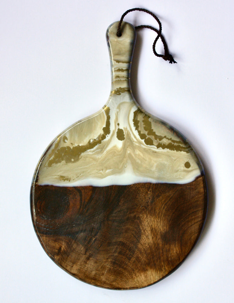 
                
                    Load image into Gallery viewer, Mango Wood Resin Cheese Board - Sand
                
            