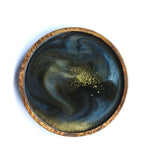 Solid Wood Round Resin Tray - Black 3